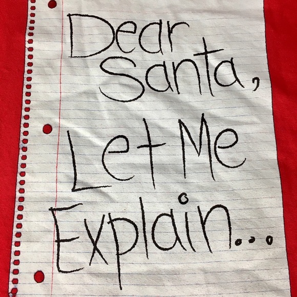 Christmas Wide Rule Letter to Santa  T-Shirt - Picture 2 of 3